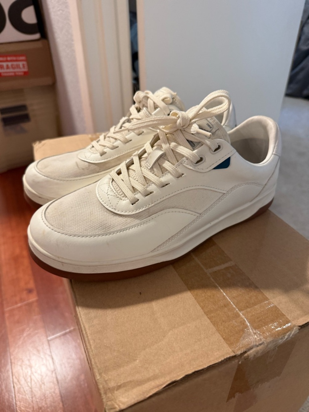 Vessi Weekend Waterproof Knit Sneakers - White/Gum Sole - Men's 10
